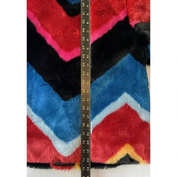 Alice + Olivia Jerri Color Block Faux Fur Coat Jacket Womens Size S Mobwife - Picture 7 of 11